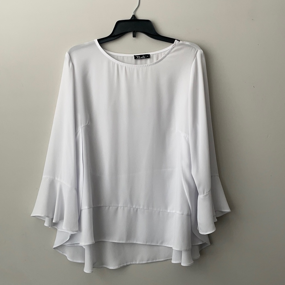 Bali Corp White Overlay Top size Large